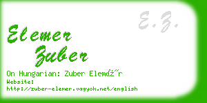 elemer zuber business card